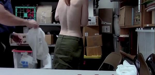  Real redheaded teenager with small tits